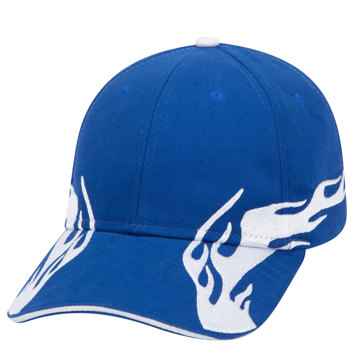 OTTO CAP 58-755 6 Panel Low Profile Baseball Cap US Flag Flame Design Hat