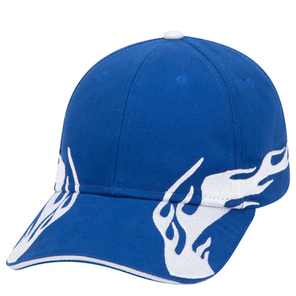 OTTO CAP 58-755 6 Panel Low Profile Baseball Cap US Flag Flame Design Hat