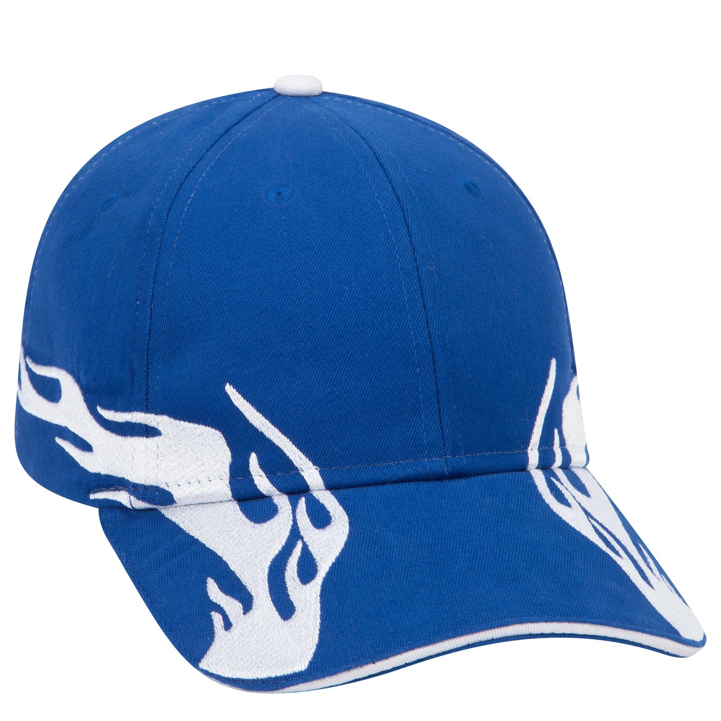 OTTO CAP 58-755 6 Panel Low Profile Baseball Cap US Flag Flame Design Hat