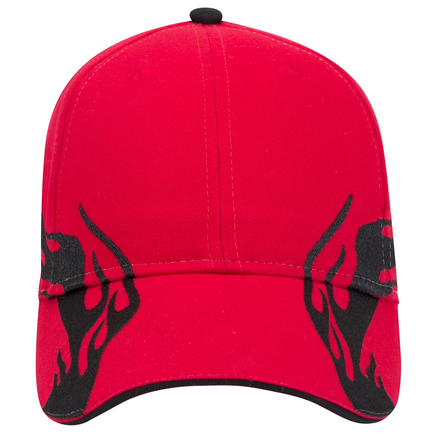 OTTO CAP 58-755 6 Panel Low Profile Baseball Cap US Flag Flame Design Hat