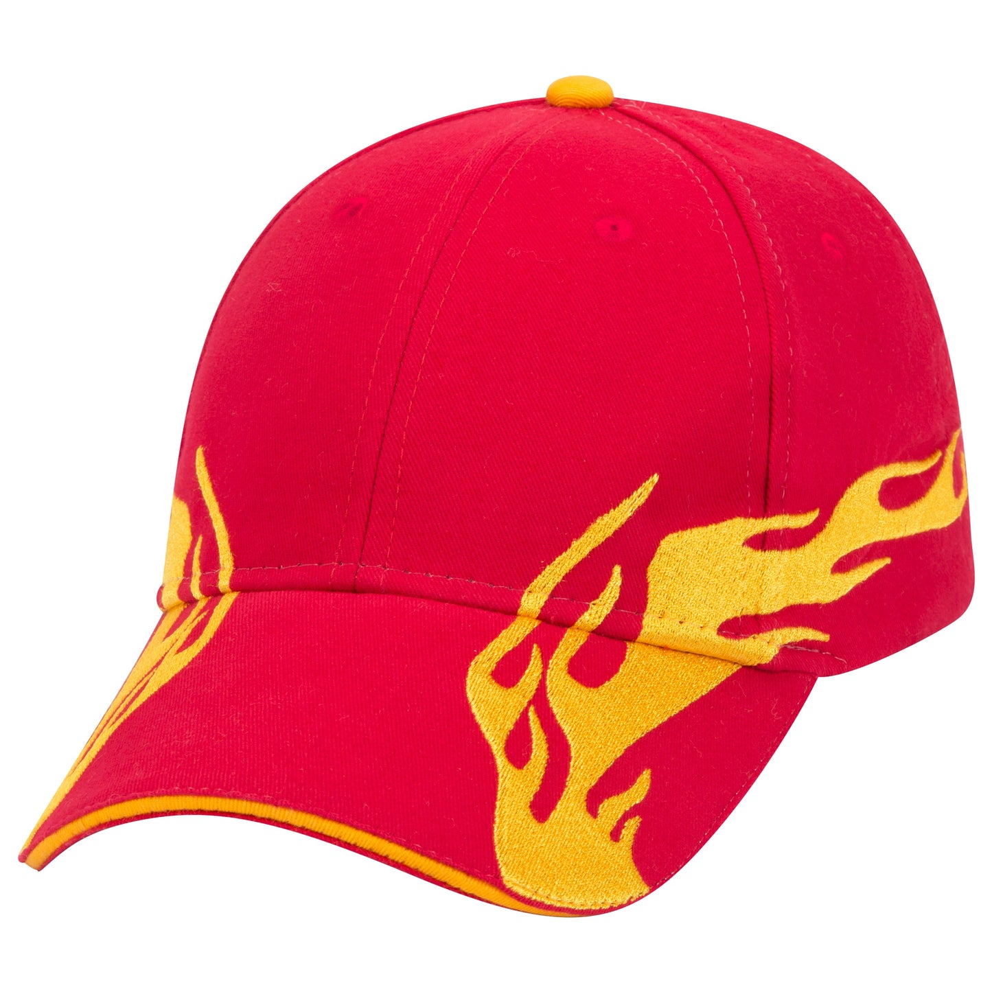 OTTO CAP 58-755 6 Panel Low Profile Baseball Cap US Flag Flame Design Hat