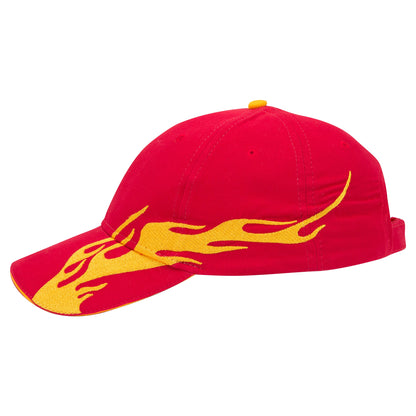 OTTO CAP 58-755 6 Panel Low Profile Baseball Cap US Flag Flame Design Hat