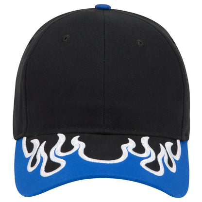 OTTO CAP 58-755 6 Panel Low Profile Baseball Cap US Flag Flame Design Hat