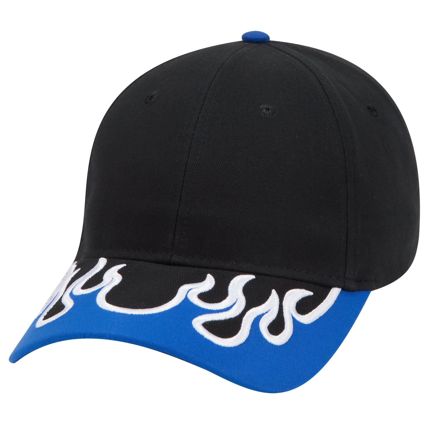 OTTO CAP 58-755 6 Panel Low Profile Baseball Cap US Flag Flame Design Hat