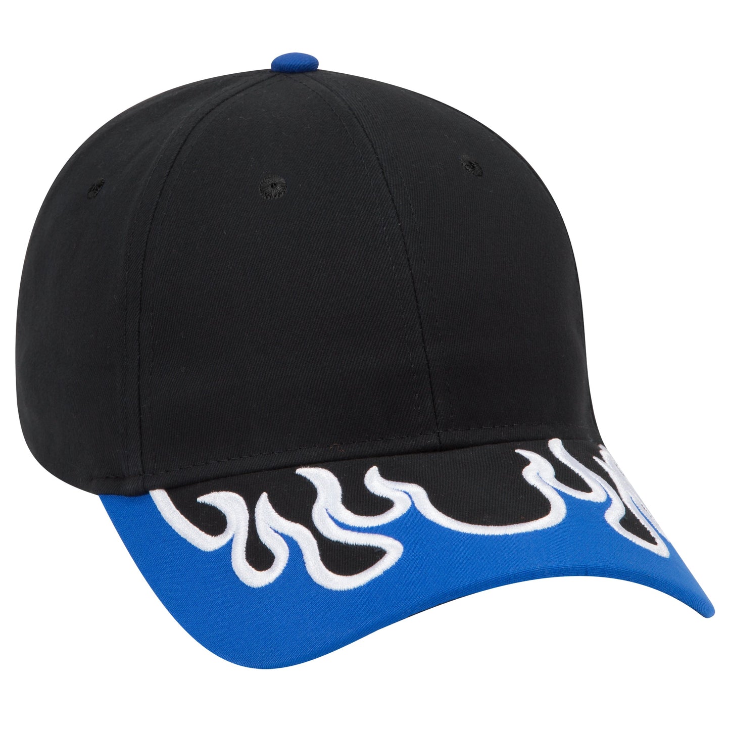 OTTO CAP 58-755 6 Panel Low Profile Baseball Cap US Flag Flame Design Hat