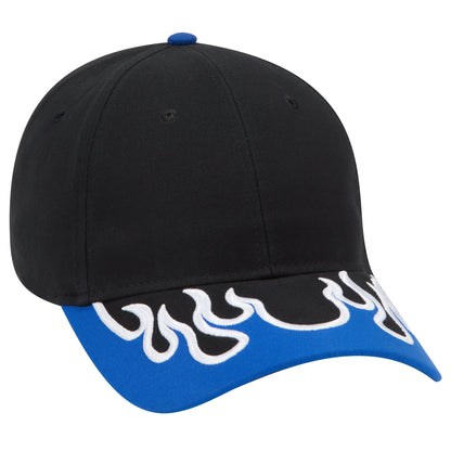 OTTO CAP 58-755 6 Panel Low Profile Baseball Cap US Flag Flame Design Hat