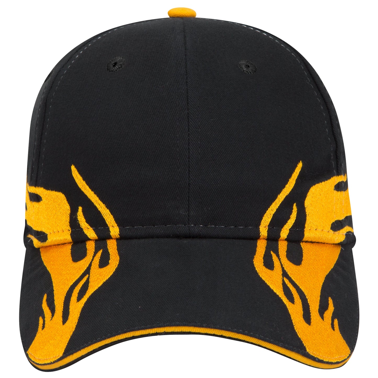 OTTO CAP 58-755 6 Panel Low Profile Baseball Cap US Flag Flame Design Hat