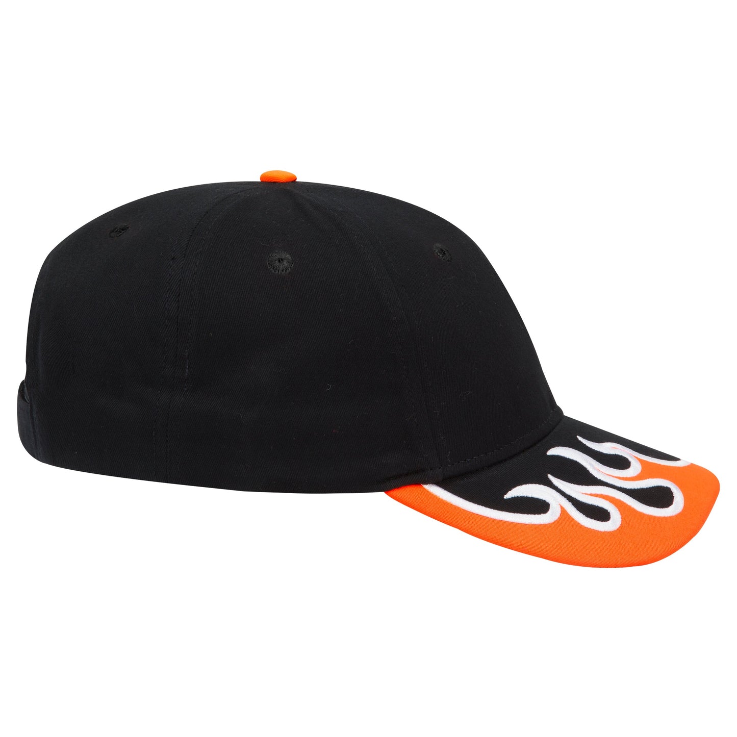 OTTO CAP 58-755 6 Panel Low Profile Baseball Cap US Flag Flame Design Hat
