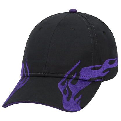 OTTO CAP 58-755 6 Panel Low Profile Baseball Cap US Flag Flame Design Hat