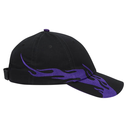 OTTO CAP 58-755 6 Panel Low Profile Baseball Cap US Flag Flame Design Hat
