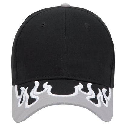 OTTO CAP 58-755 6 Panel Low Profile Baseball Cap US Flag Flame Design Hat