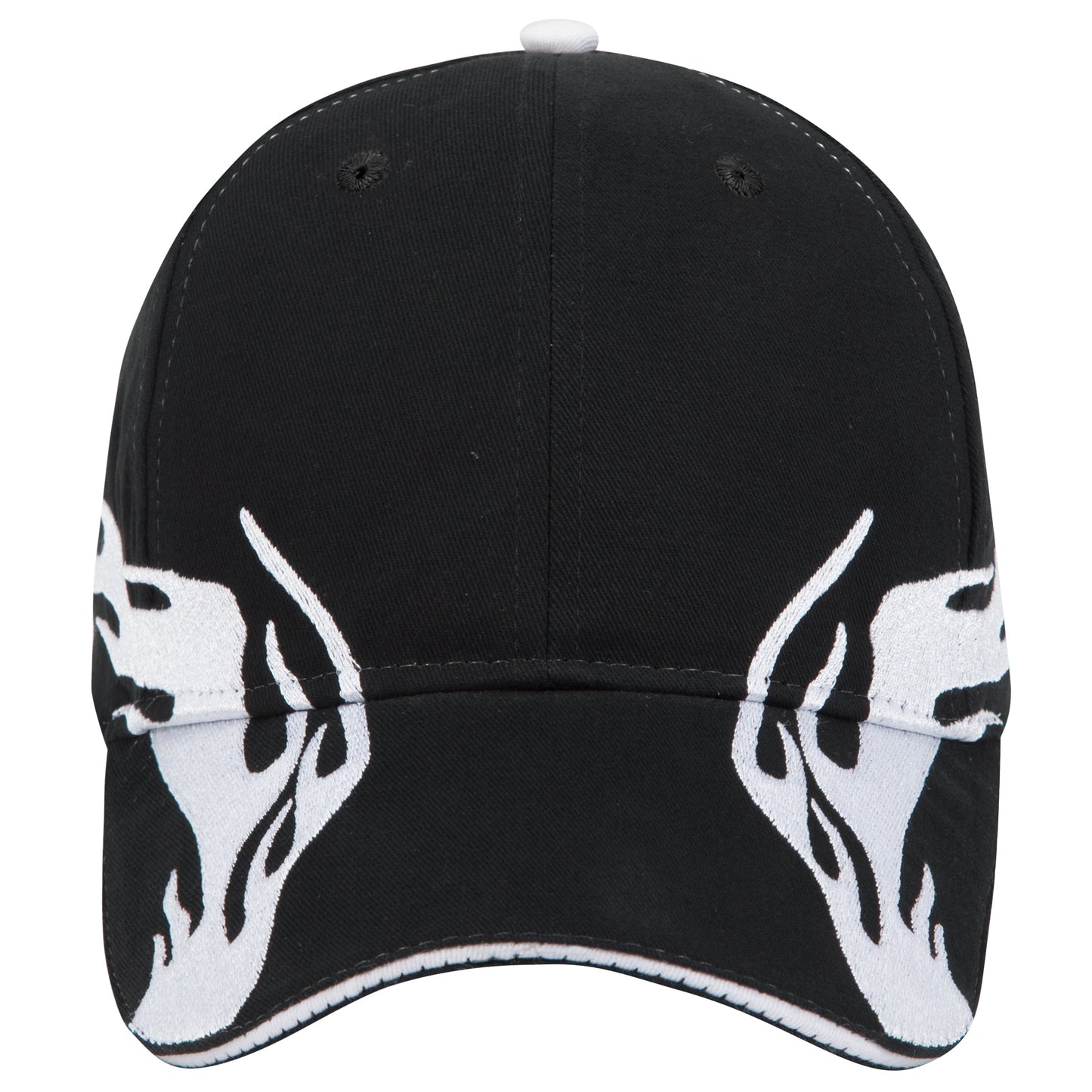 OTTO CAP 58-755 6 Panel Low Profile Baseball Cap US Flag Flame Design Hat