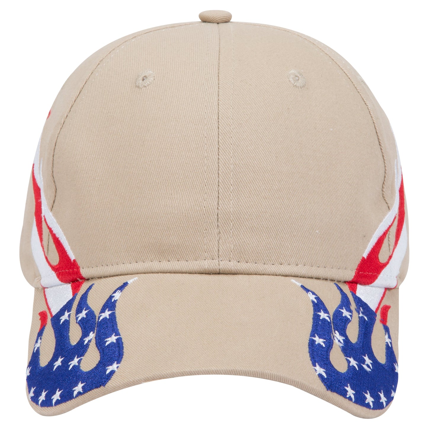 OTTO CAP 58-755 6 Panel Low Profile Baseball Cap US Flag Flame Design Hat