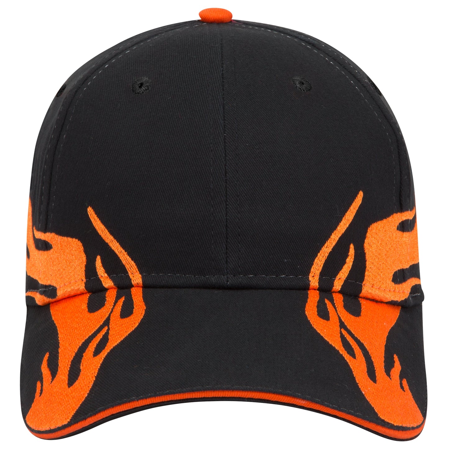 OTTO CAP 58-755 6 Panel Low Profile Baseball Cap US Flag Flame Design Hat