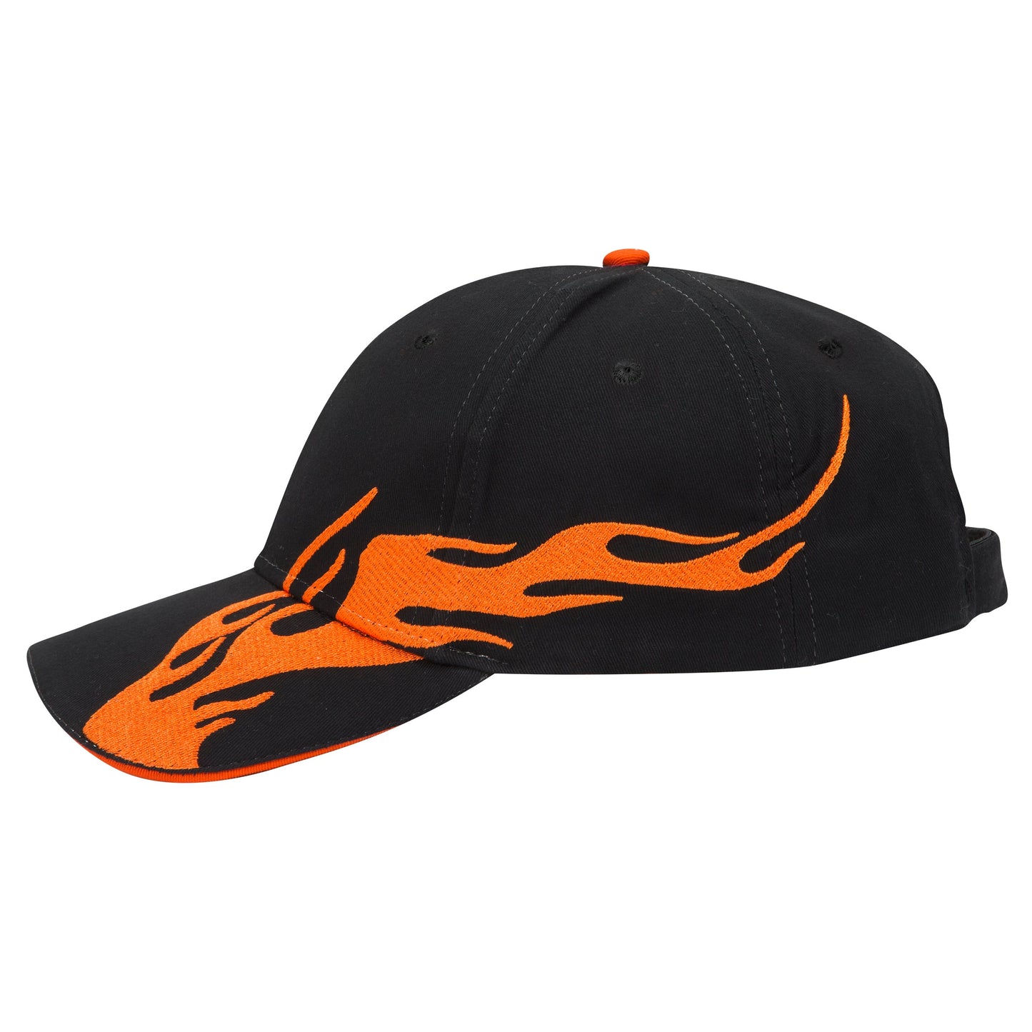 OTTO CAP 58-755 6 Panel Low Profile Baseball Cap US Flag Flame Design Hat