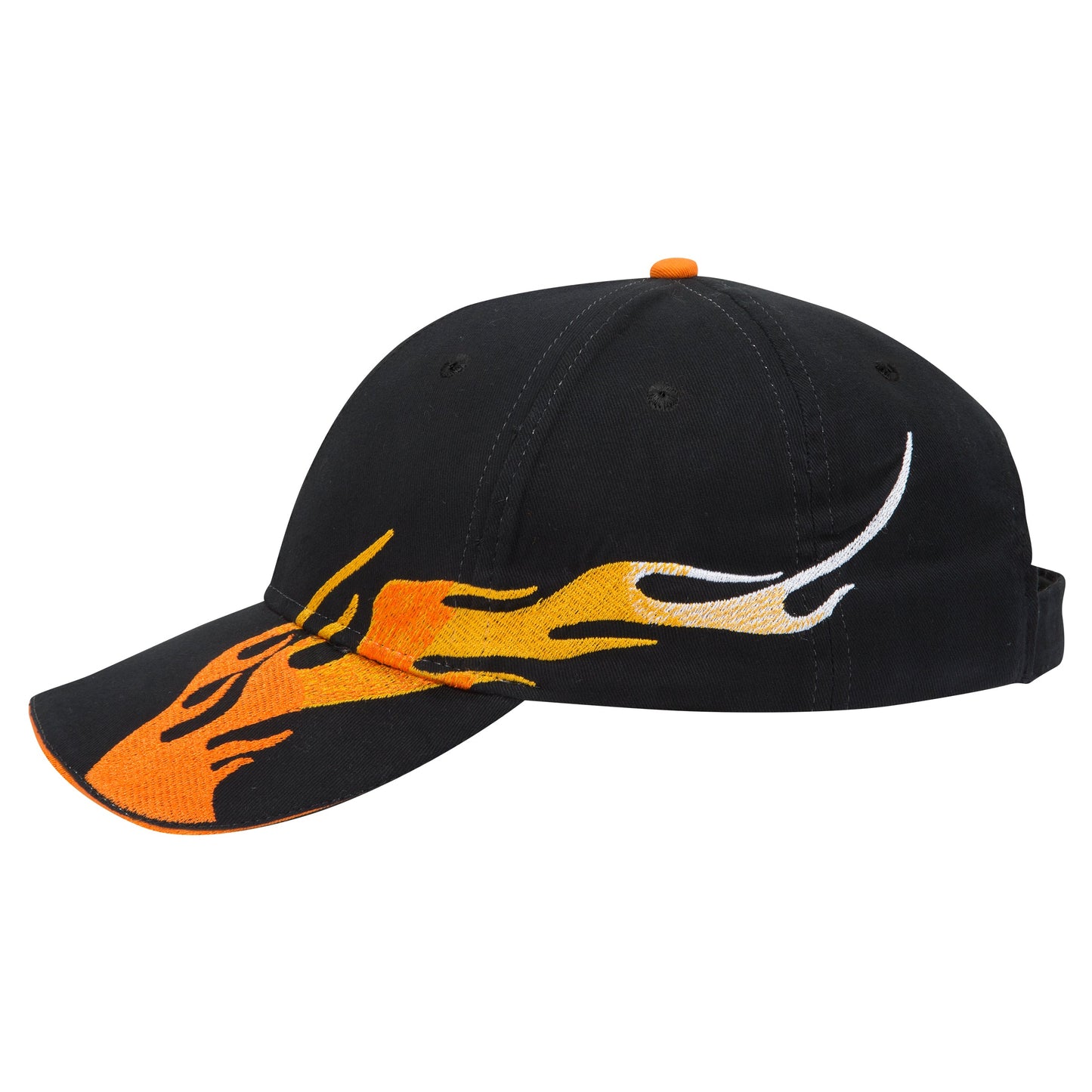OTTO CAP 58-755 6 Panel Low Profile Baseball Cap US Flag Flame Design Hat