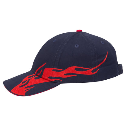 OTTO CAP 58-755 6 Panel Low Profile Baseball Cap US Flag Flame Design Hat
