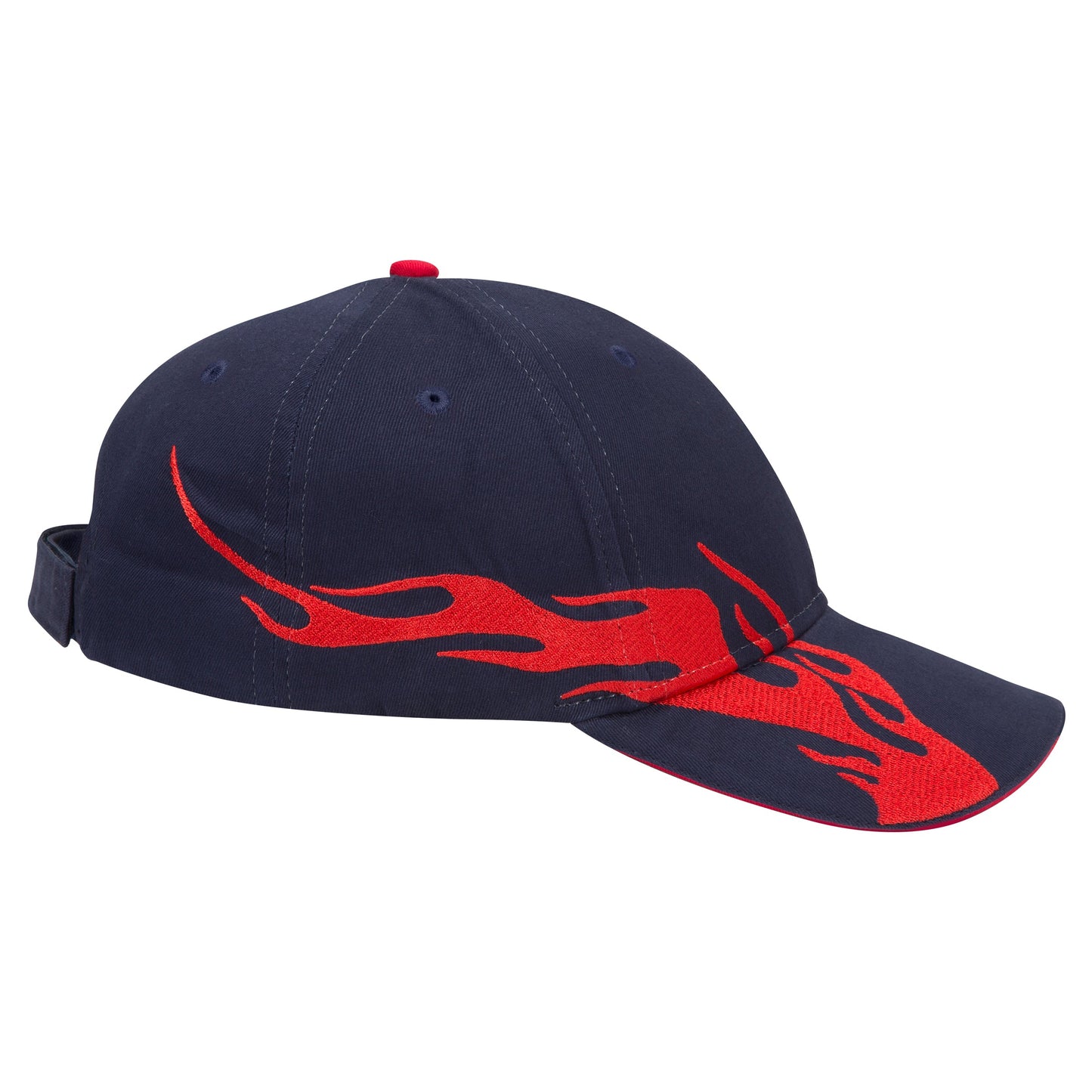 OTTO CAP 58-755 6 Panel Low Profile Baseball Cap US Flag Flame Design Hat