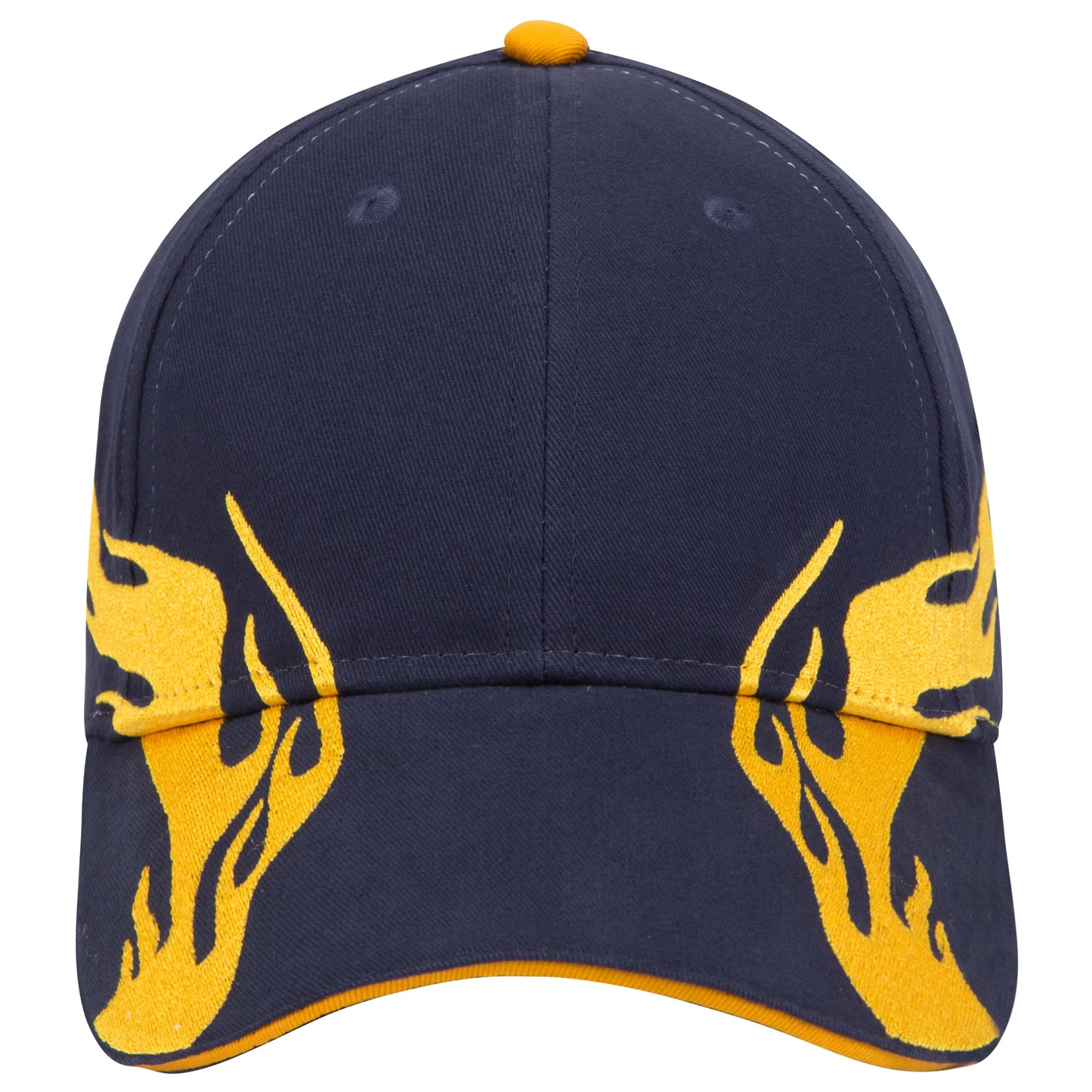 OTTO CAP 58-755 6 Panel Low Profile Baseball Cap US Flag Flame Design Hat