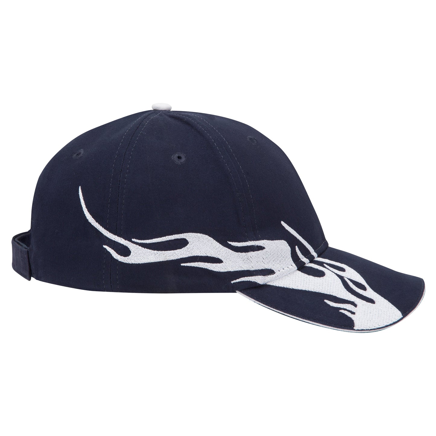OTTO CAP 58-755 6 Panel Low Profile Baseball Cap US Flag Flame Design Hat