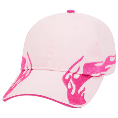 OTTO CAP 58-755 6 Panel Low Profile Baseball Cap US Flag Flame Design Hat