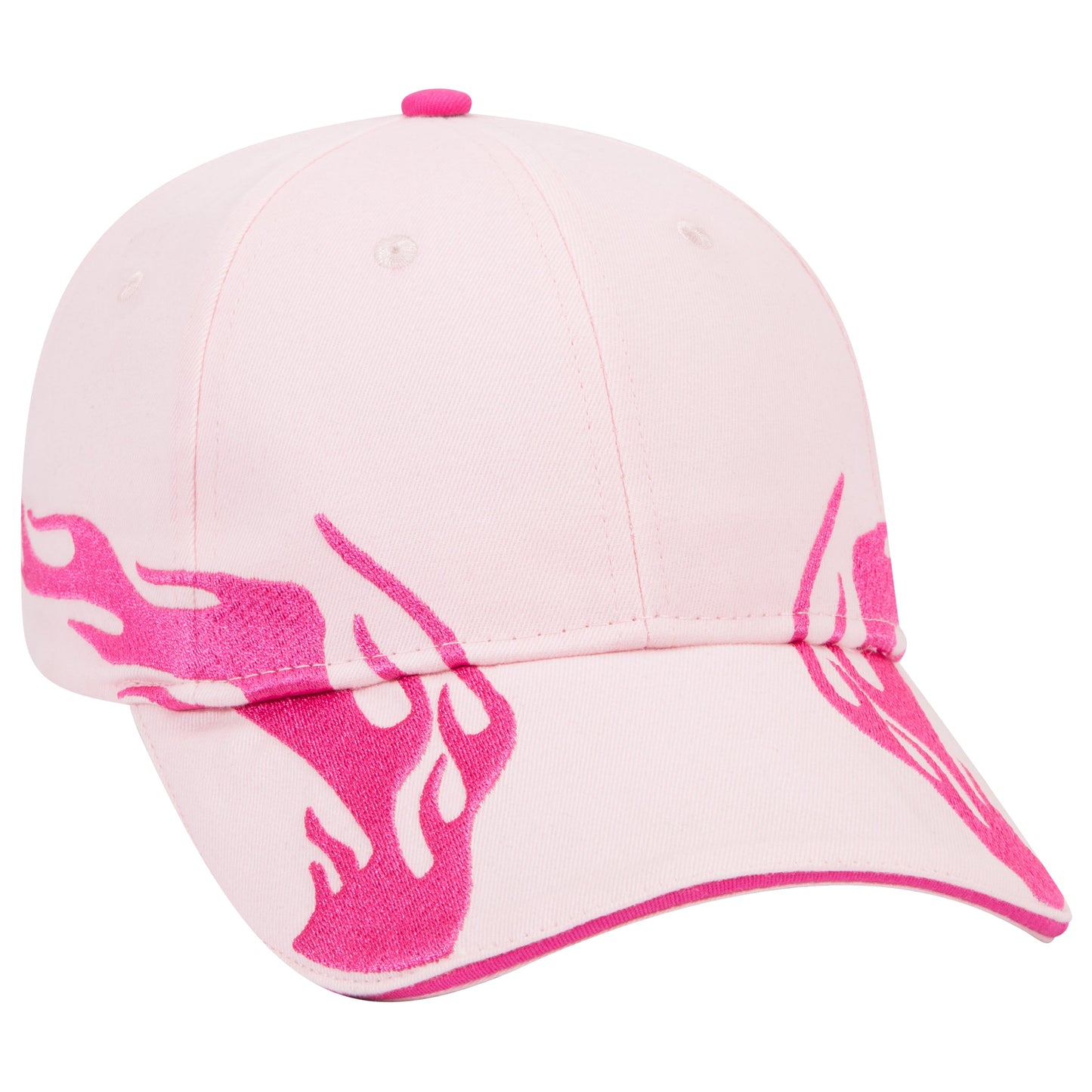 OTTO CAP 58-755 6 Panel Low Profile Baseball Cap US Flag Flame Design Hat