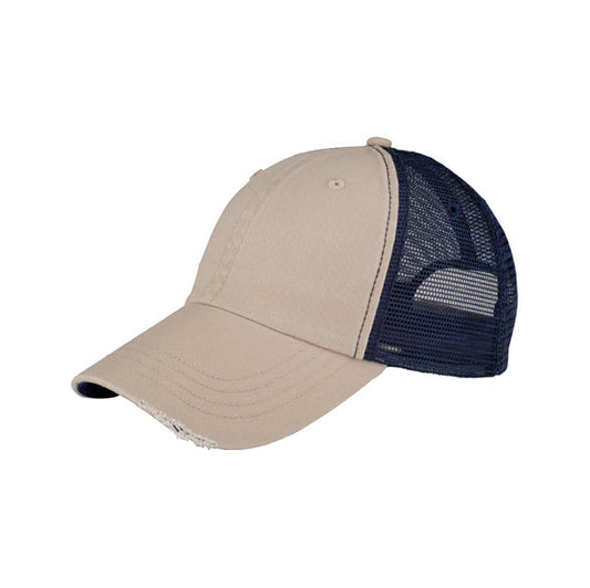 Mega Cap 6887 Low Profile (Unstructured) Washed Organic Cotton Mesh Cap - Star Hats & Embroidery