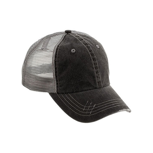 Mega Cap 6990 Washed Herringbone Cotton Twill Trucker Cap - Star Hats & Embroidery