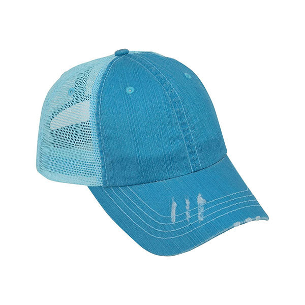 Mega Cap 6990 Washed Herringbone Cotton Twill Trucker Cap