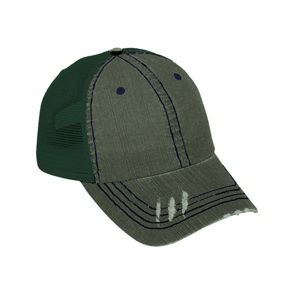 Mega Cap 6990 Washed Herringbone Cotton Twill Trucker Cap