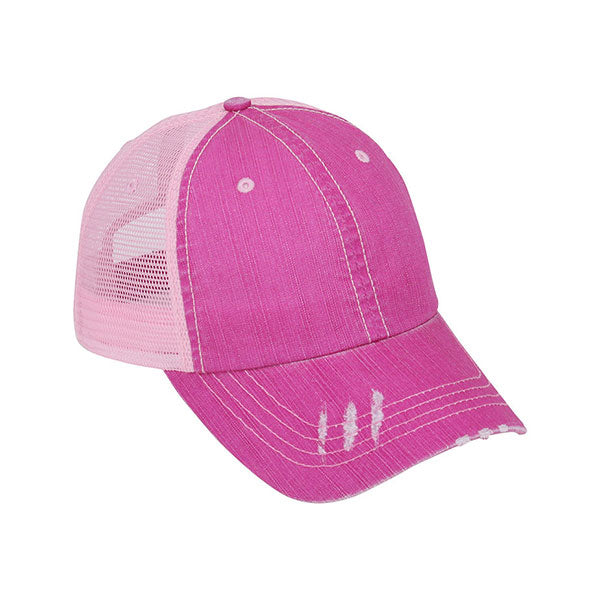 Mega Cap 6990 Washed Herringbone Cotton Twill Trucker Cap