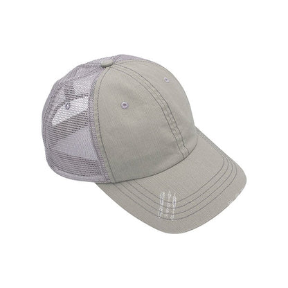 Mega Cap 6990 Washed Herringbone Cotton Twill Trucker Cap