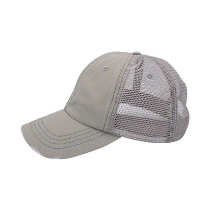 Mega Cap 6990 Washed Herringbone Cotton Twill Trucker Cap