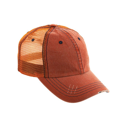 Mega Cap 6990 Washed Herringbone Cotton Twill Trucker Cap