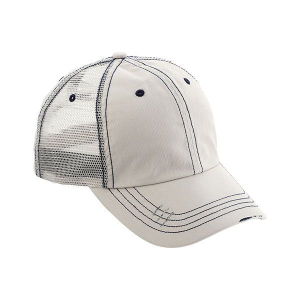 Mega Cap 6990 Washed Herringbone Cotton Twill Trucker Cap