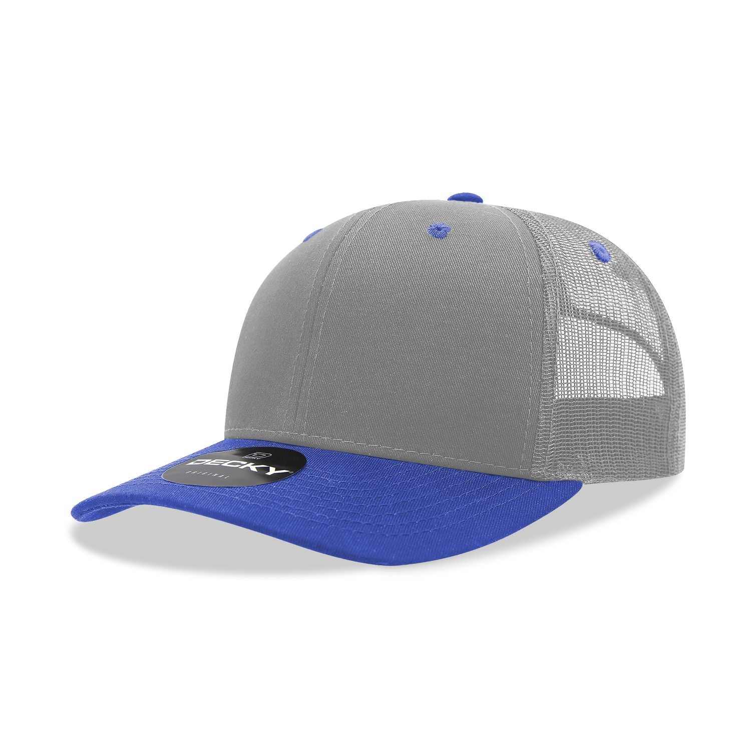 Decky 6021 Classic Trucker Hat, 6 Panel Mid Profile Trucker Cap