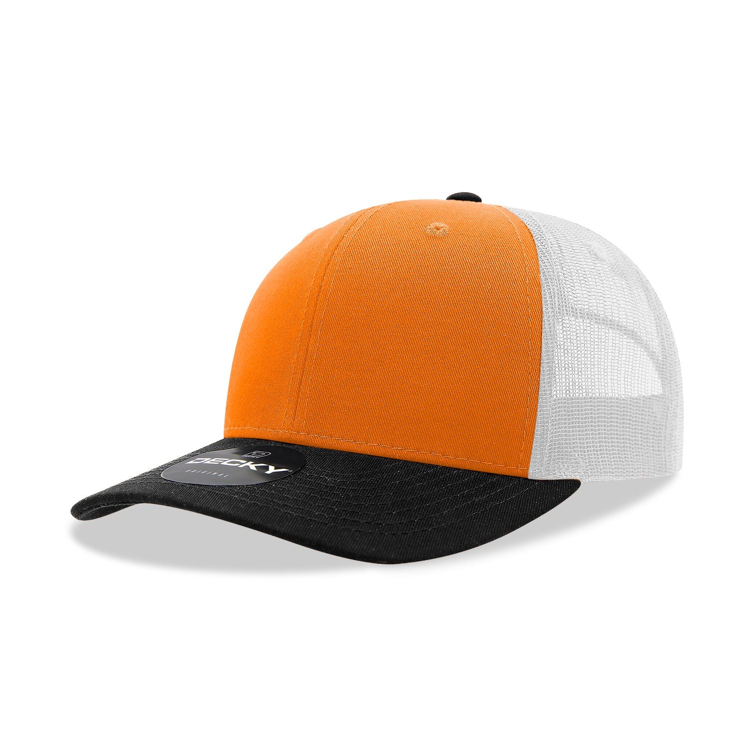 Decky 6021 Classic Trucker Hat, 6 Panel Mid Profile Trucker Cap
