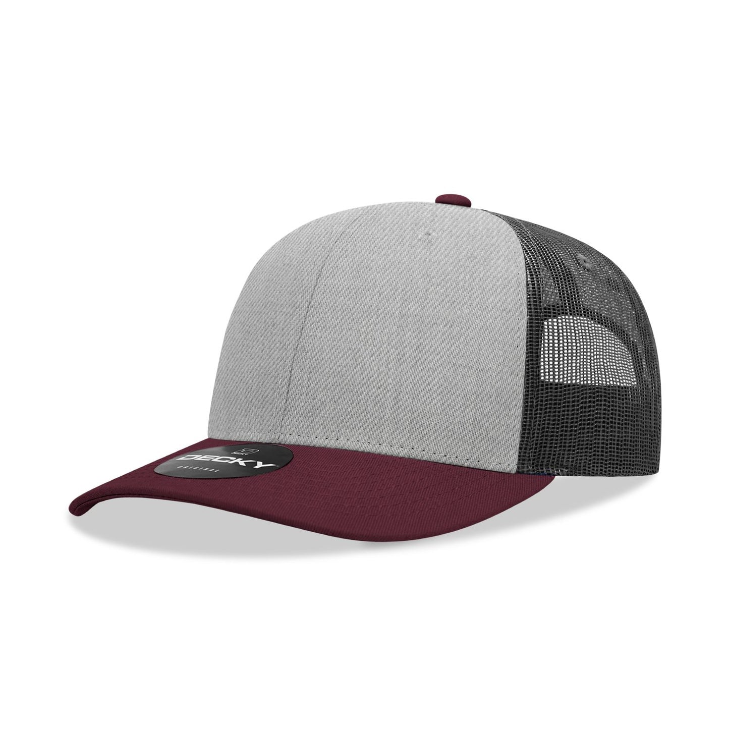 Decky 6021 Classic Trucker Hat, 6 Panel Mid Profile Trucker Cap (Colors 2 of 2) - Blank