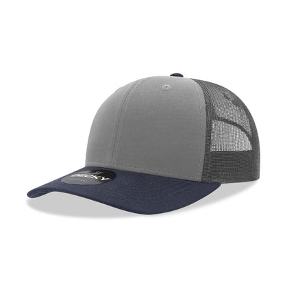 Decky 6021 Classic Trucker Hat, 6 Panel Mid Profile Trucker Cap (Colors 2 of 2) - Blank