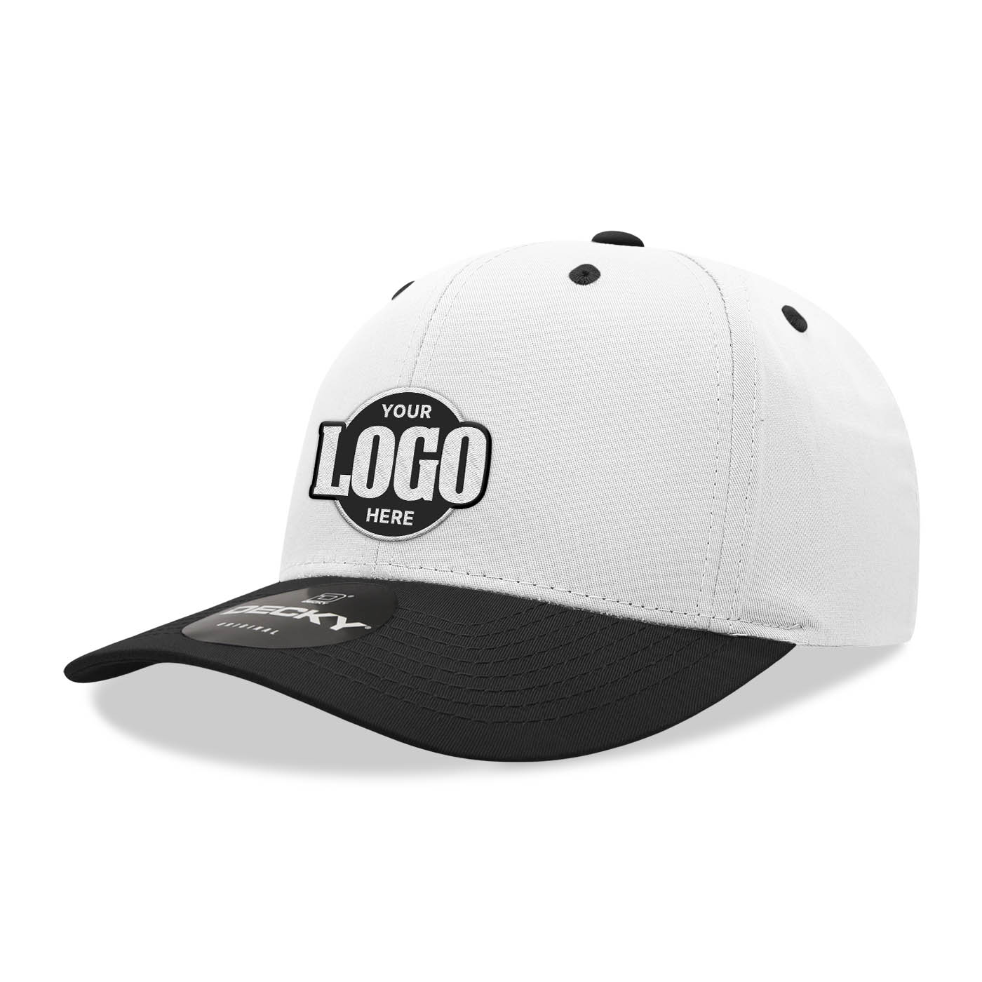 Custom Embroidered Decky 6022 - 6-Panel Mid Profile, Structured Cotton/Poly Blend Cap