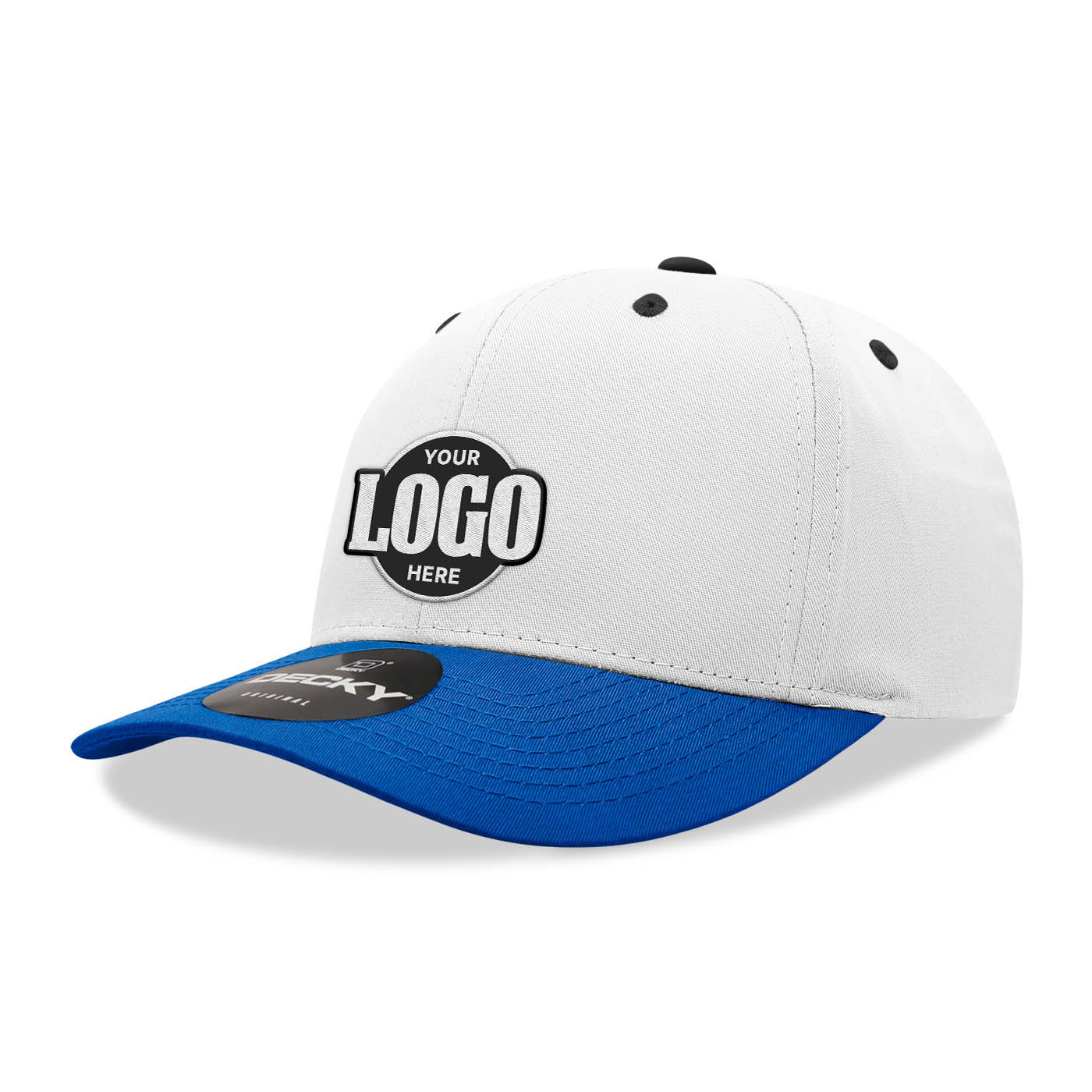 Custom Embroidered Decky 6022 - 6-Panel Mid Profile, Structured Cotton/Poly Blend Cap