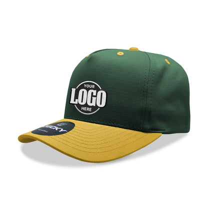 Custom Embroidered Decky 6024 - 5 Panel Mid Profile, Structured Cotton/Poly Blend Cap