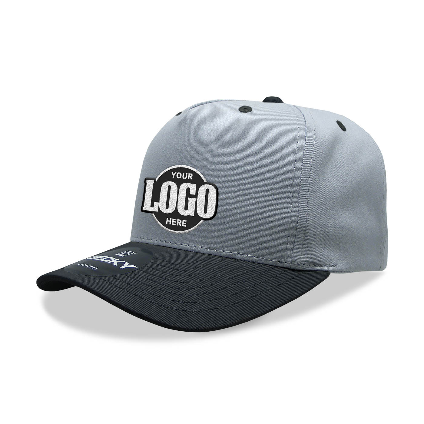 Custom Embroidered Decky 6024 - 5 Panel Mid Profile, Structured Cotton/Poly Blend Cap