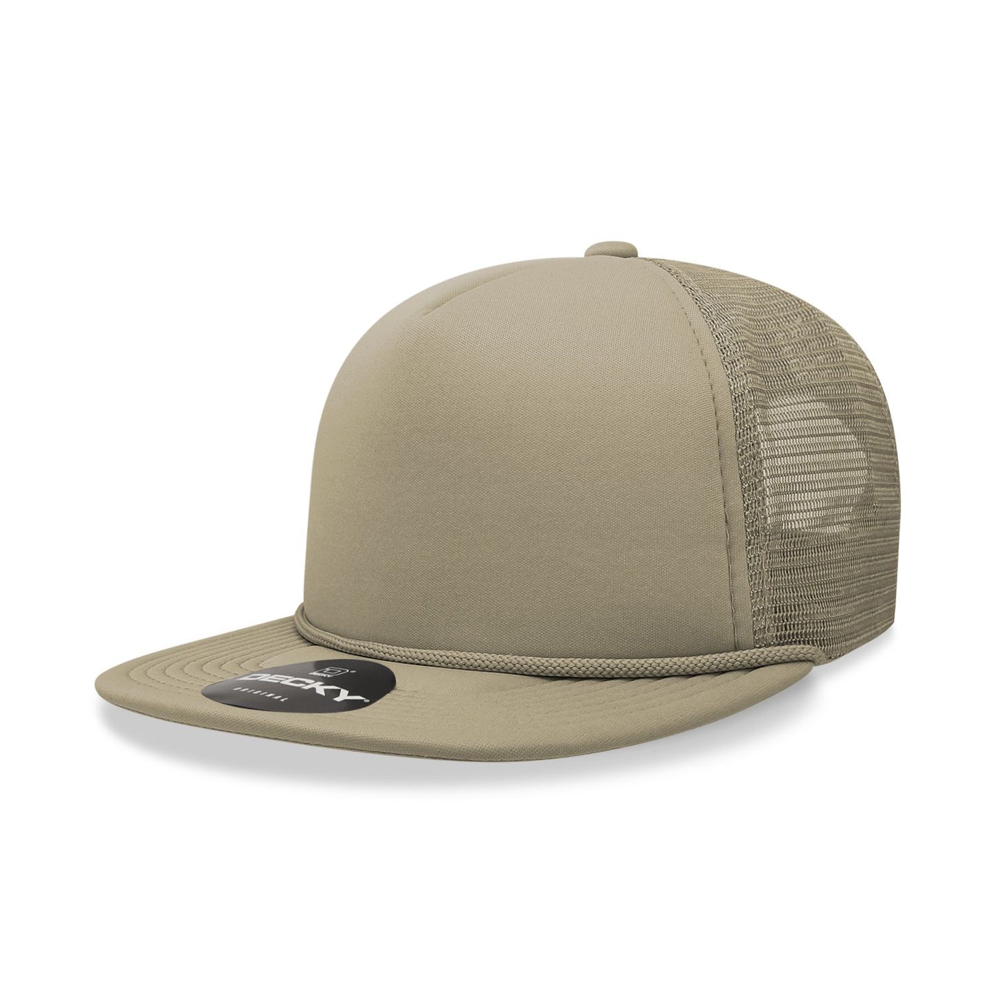 Decky 6026 Classic 5 Panel Foam Trucker Cap Flat Bill Hat - Blank