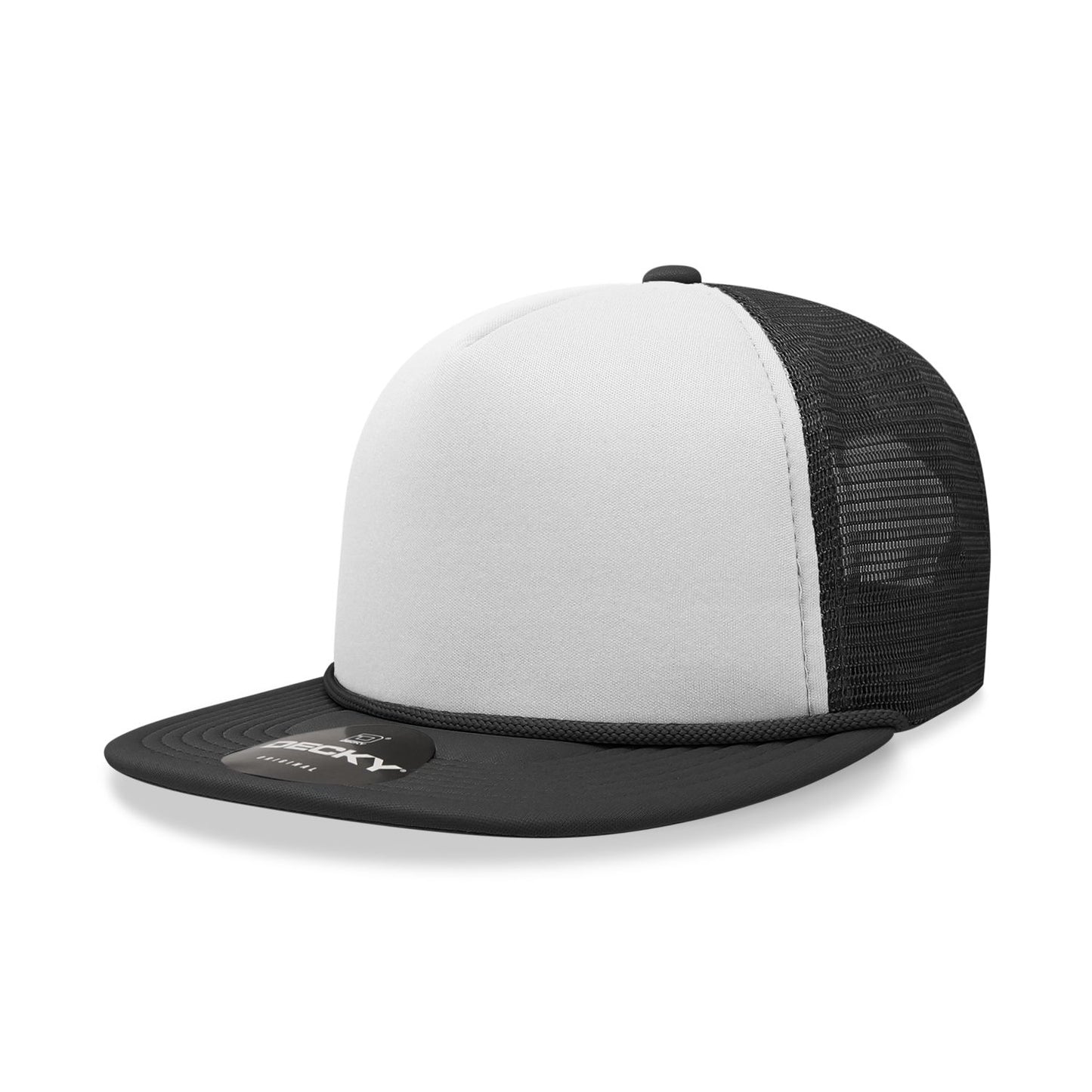 Decky 6026 Classic 5 Panel Foam Trucker Cap Flat Bill Hat - Blank