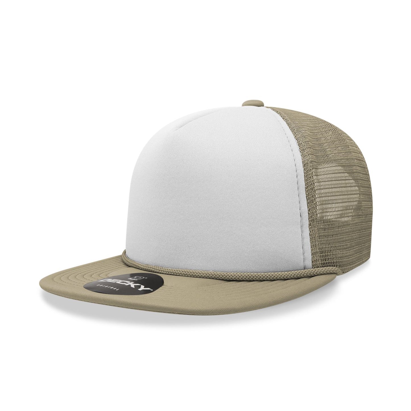 Decky 6026 Classic 5 Panel Foam Trucker Cap Flat Bill Hat - Blank