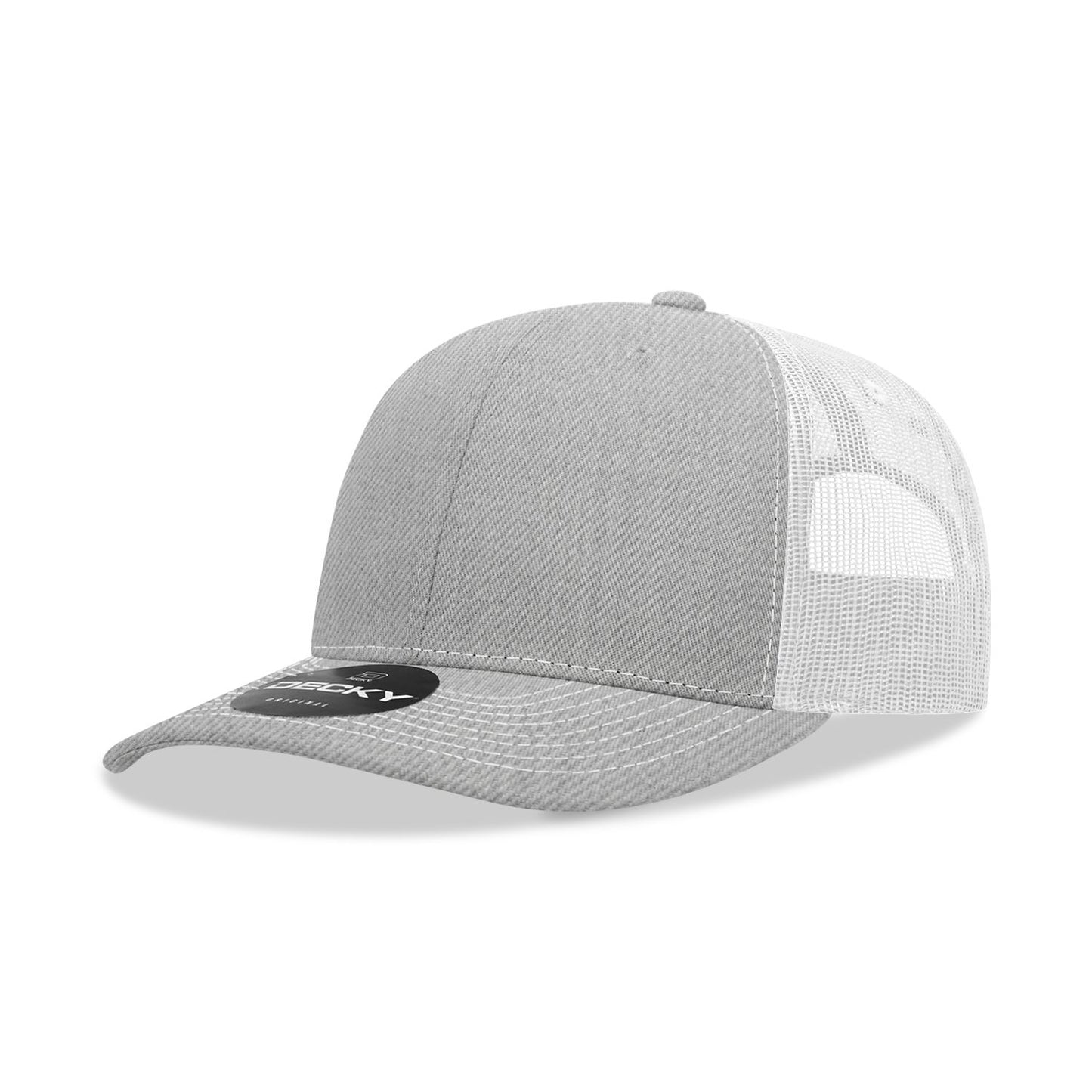 Decky 6031 6 Panel Mid Profile Structured Contra-Stitch Trucker Hat - Blank