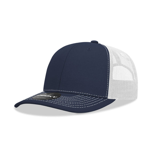 Decky 6031 6 Panel Mid Profile Structured Contra-Stitch Trucker Hat (Colors 2 of 2) - Blank