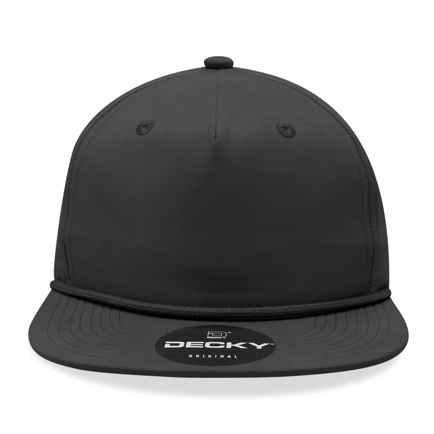 Decky 6032 Classic Rope Hat 5 Panel Flat Bill Cap Snapback - Blank