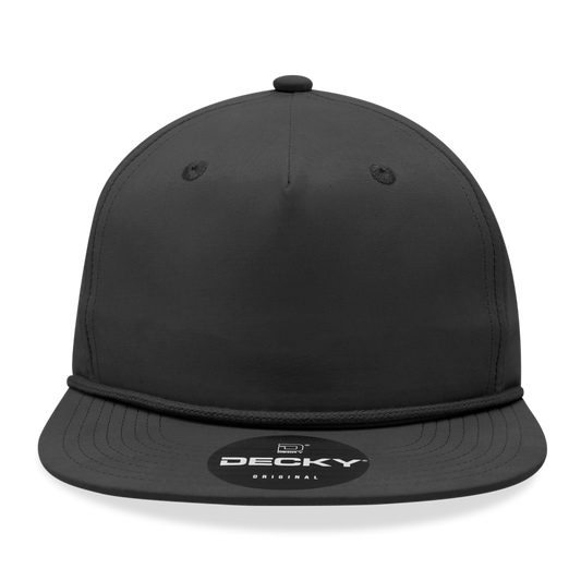 Decky 6032 Classic Rope Hat 5 Panel Flat Bill Cap Snapback - Blank